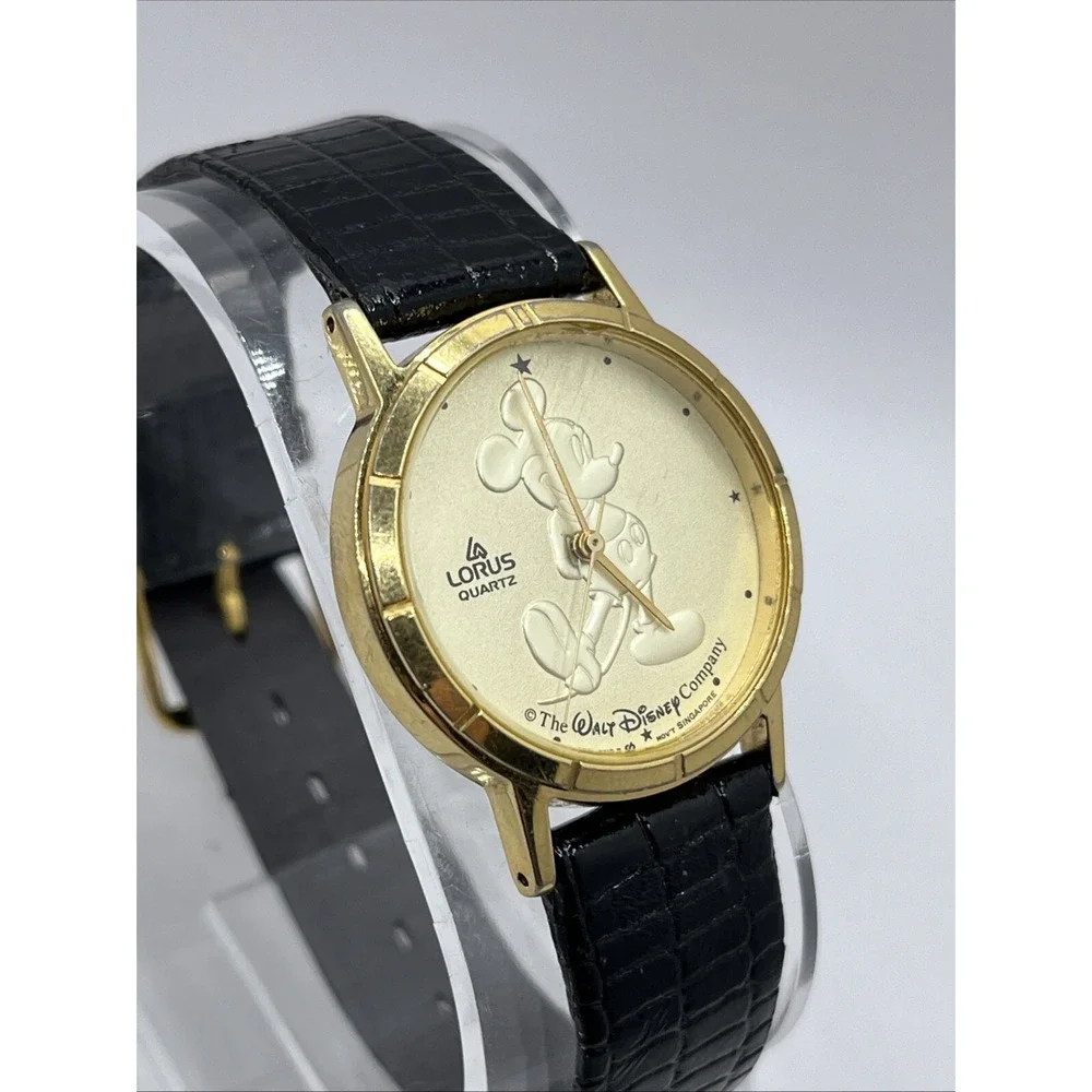 Lorus Disney Watch Women Y481-1720 Mickey Mouse 30mm Gold Tone- New‎ Battery